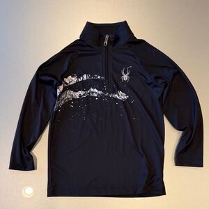 Spyder Boy’s Limitless First Layer Shirt – Black Slash, size small 7-8